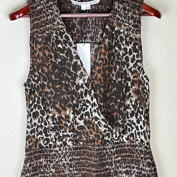 Veronica Beard Cox Mini Dress Brown Multicolor Leopard Print - Picture 4 of 10